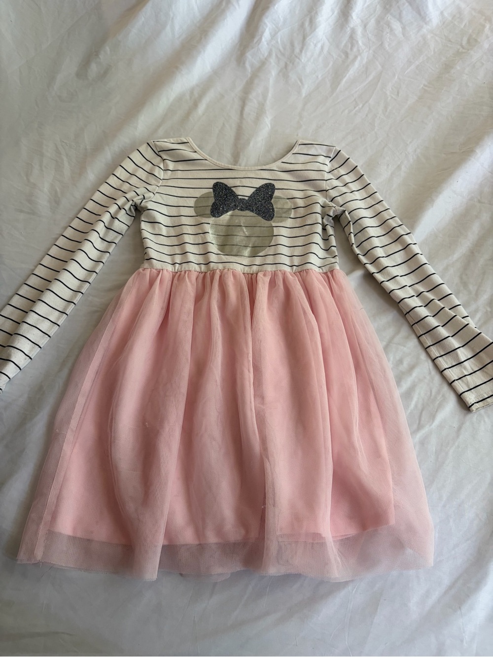 Disney Jumping Beans Limited Edition Girls 6X Long Sleeve Dress Pink Tulle Skirt